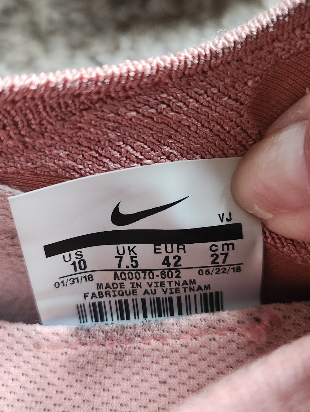 Nike Epic React Flyknit Pink Tint Sneakers - Picture 7 of 7